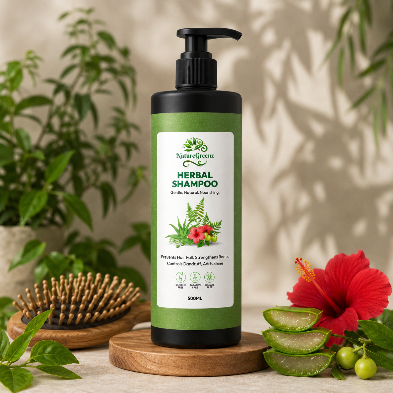 NatureGreenz shampoo packaging