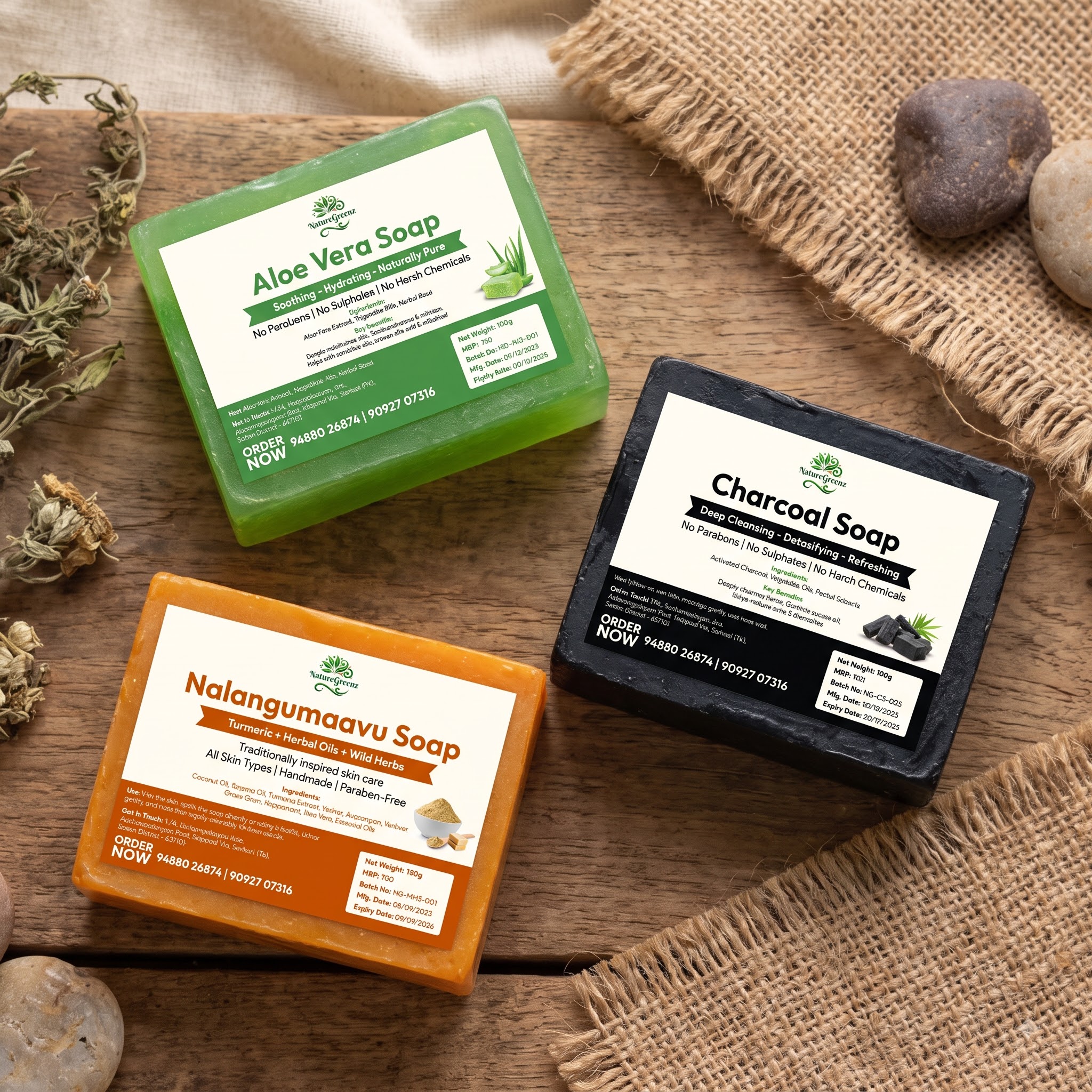 NatureGreenz soaps product mockup