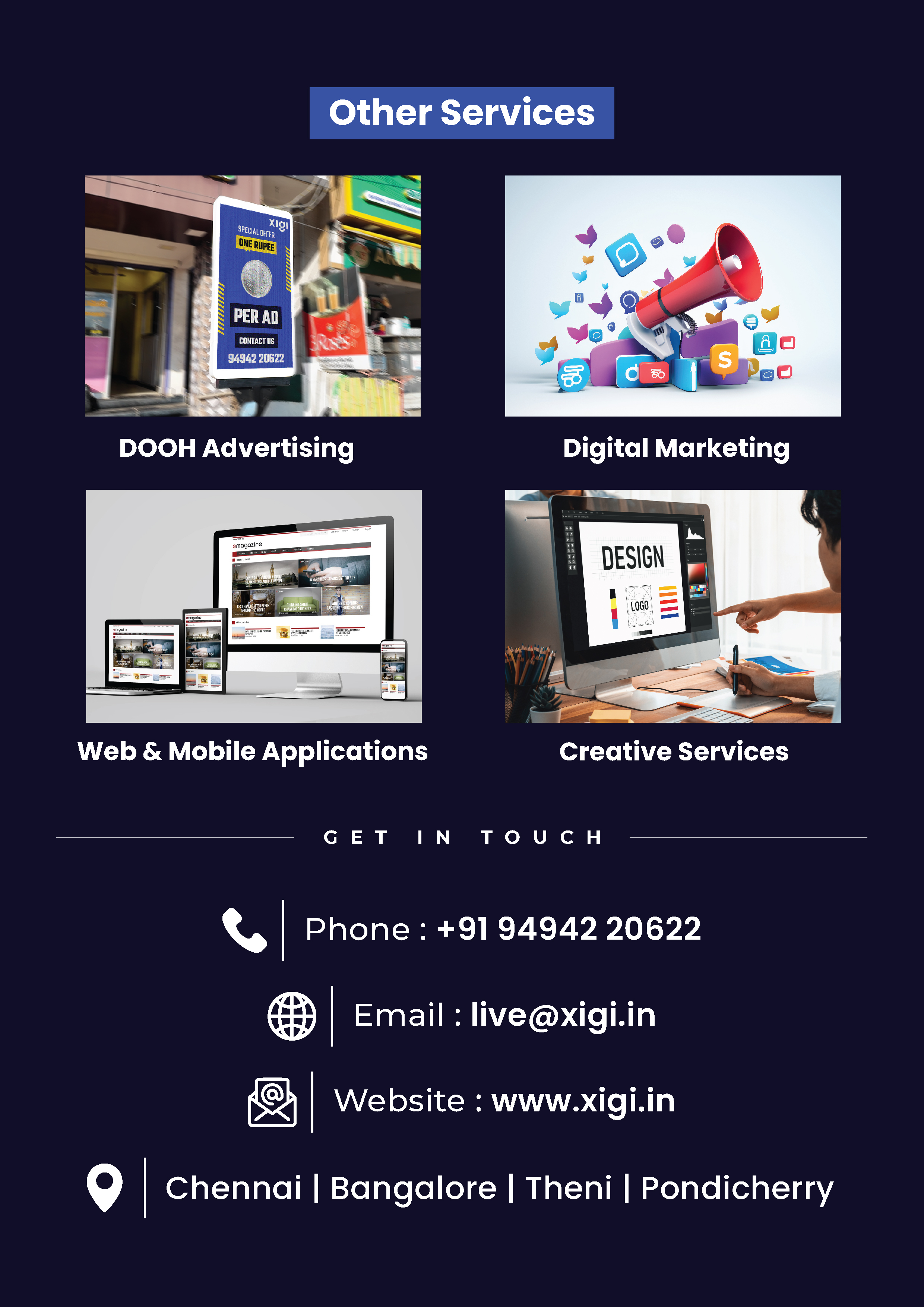 Corporate brochure contact back spread