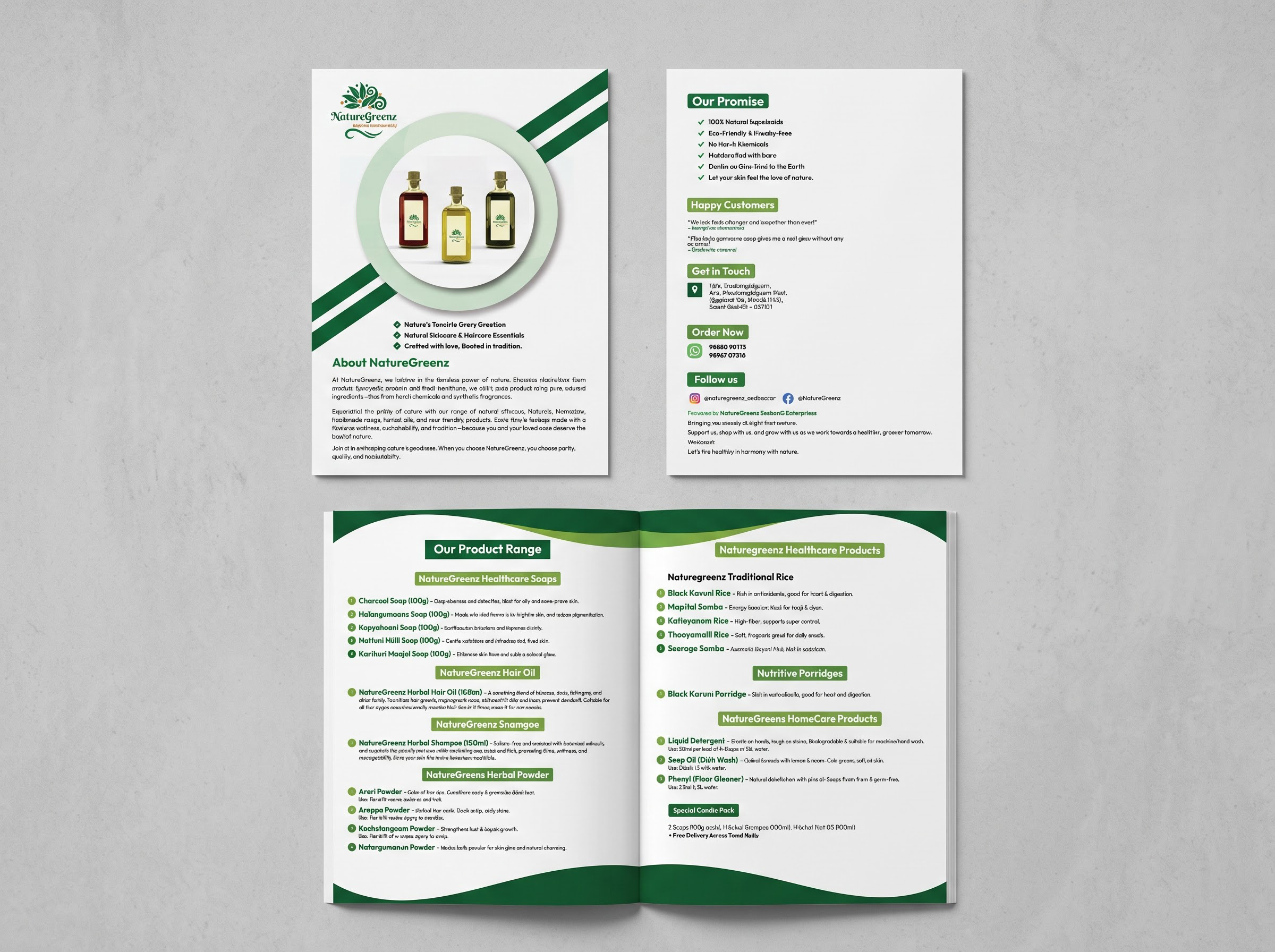 NatureGreenz brochure perspective mockup
