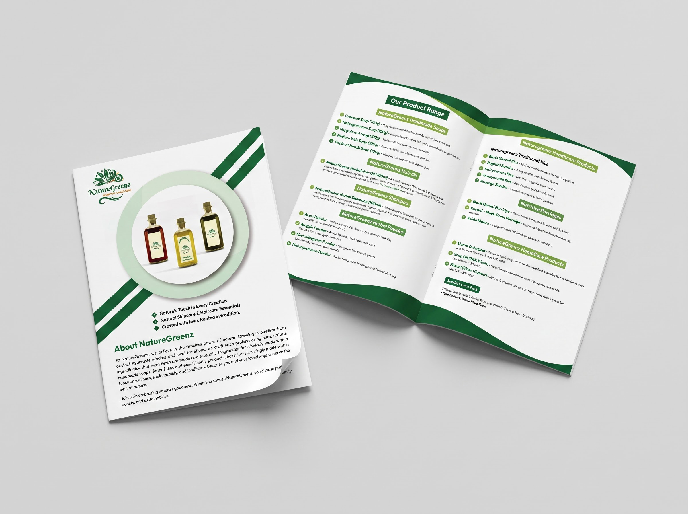NatureGreenz brochure interior mockup